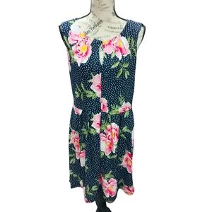Enfocus Studio Blue Floral Sundress with Sleeveless Design and Scoop Neck